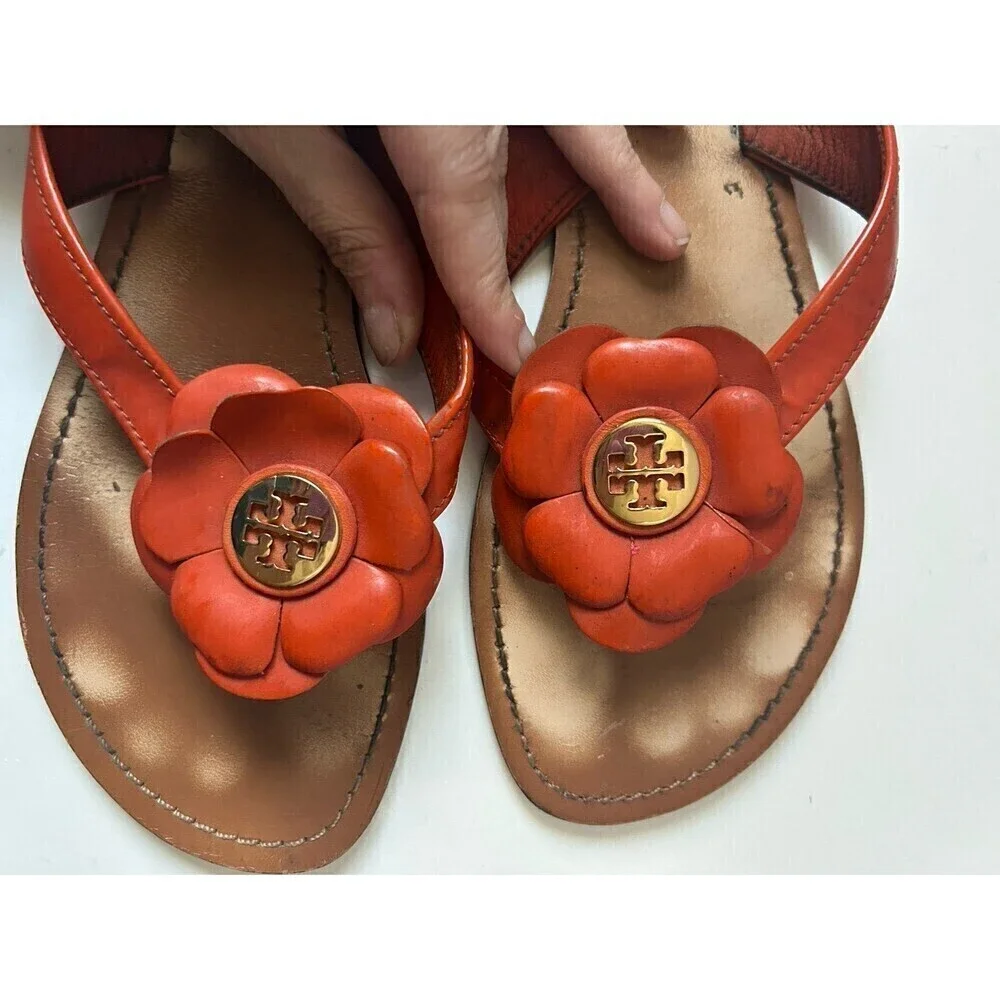 Tory Burch Breely Orange Thong Sandals
